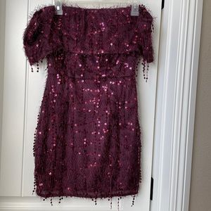 Fuzzy sequin Mini dress